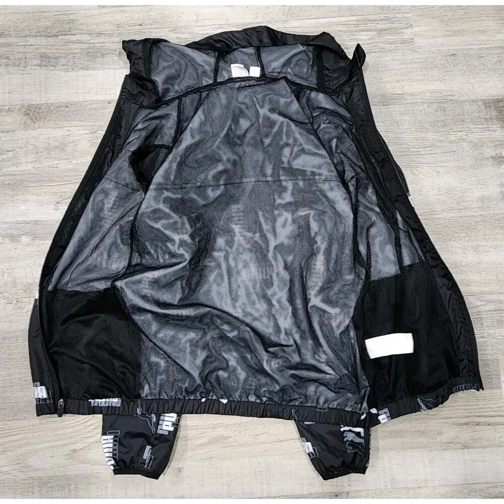 Puma Youth Rain Jacket Black & White Boy Sizes L(14-16)